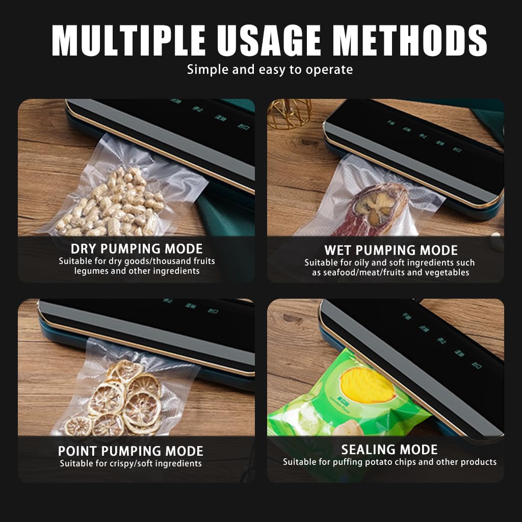 Supvox Automatic Vacuum Sealer - Smart Sensor, 80kpa Suction, Dry & Moist Modes, Rechargeable Food Sealer for Fresh Meat, Cereal, Fruits & Semi-Liquid Items, Ideal for Home Use Supvox Automatic Vacuum Sealer - Smart Sensor, 80kpa Suction, Dry & Moist Modes, Rechargeable Food Sealer for Fresh Meat, Cereal, Fruits & Semi-Liquid Items, Ideal for Home Use
